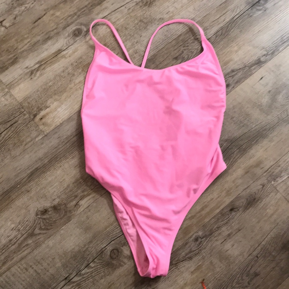 Retro Pink High Leg One Piece